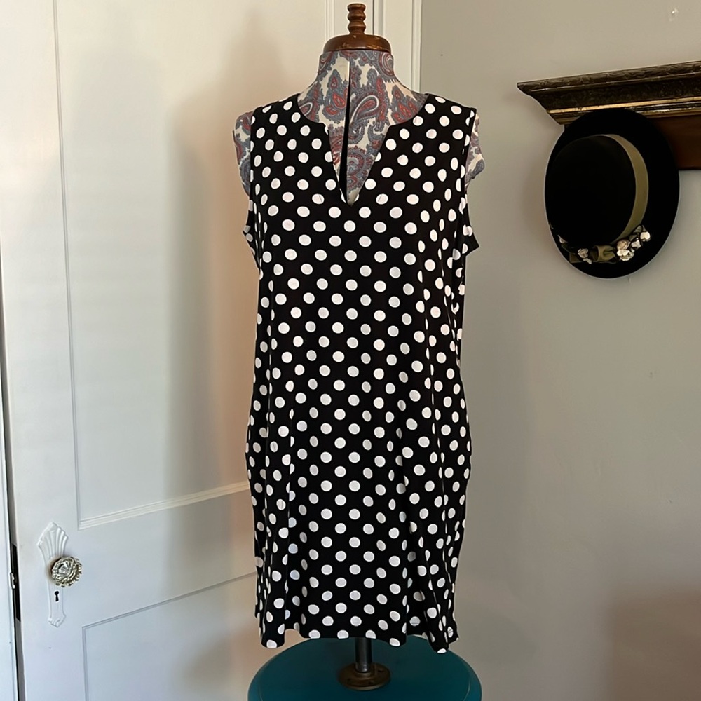 Women’s Lands’ End Sleeveless Polka Dot Coverup Dress